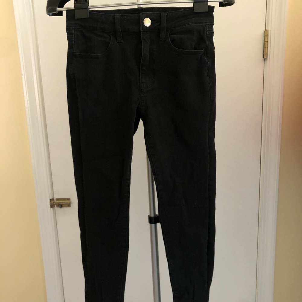 American Eagle, Black, High Rise Crop Jegging